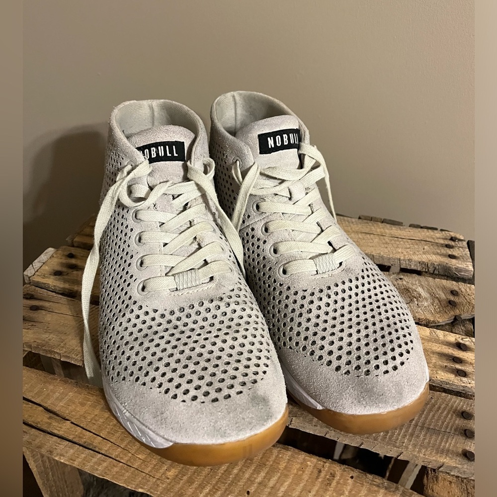 NOBULL Men's Gray Perforated High-Top Sneakers
